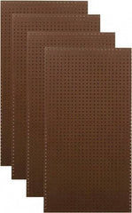 Triton - 24" Wide x 48" High Peg Board Storage Board - 4 Panels, Hardboard, Brown - Exact Tool & Supply