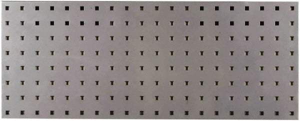 Triton - 30" Wide x 12" High Peg Board Strip - 1 Panel, Steel with Epoxy Coating, Silver - Exact Tool & Supply