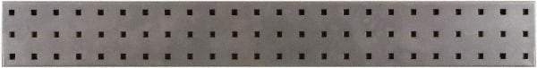 Triton - 36" Wide x 4-1/2" High Peg Board Strip - 1 Panel, Steel with Epoxy Coating, Silver - Exact Tool & Supply