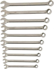 Ability One - 11 Piece, 3/8" to 1", 12 Point Combination Wrench Set - Inch Measurement Standard, Chrome Finish - Exact Tool & Supply