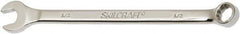 Ability One - 1/2" 12 Point Combination Wrench - 15° Offset Angle, Steel, Chrome Finish - Exact Tool & Supply