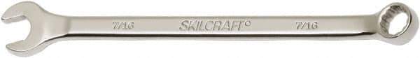 Ability One - 7/16" 12 Point Combination Wrench - 15° Offset Angle, Steel, Chrome Finish - Exact Tool & Supply