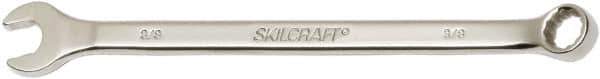Ability One - 3/8" 12 Point Combination Wrench - 15° Offset Angle, Steel, Chrome Finish - Exact Tool & Supply