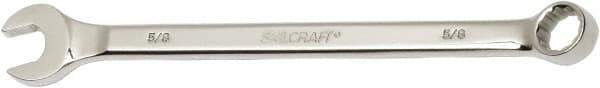 Ability One - 5/8" 12 Point Combination Wrench - 15° Offset Angle, Steel, Chrome Finish - Exact Tool & Supply