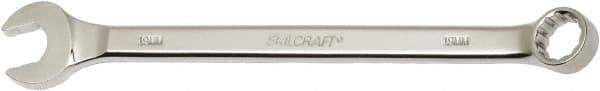 Ability One - 19mm 12 Point Combination Wrench - 15° Offset Angle, Steel, Chrome Finish - Exact Tool & Supply