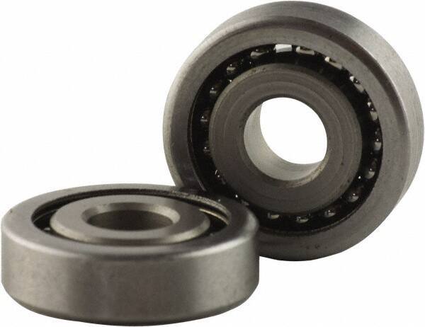 USDI - 1 Row, 1-1/2" OD, 1/2" Bore Diam, Round Open Conveyor Roller Bearing - 135 Lb Capacity, 550 Max RPM, Steel with Steel Housing - Exact Tool & Supply
