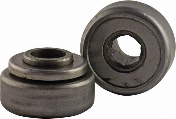USDI - 1 Row, 1-1/2" OD, 7/16" Hex Open Conveyor Roller Bearing - 135 Lb Capacity, 550 Max RPM, Steel with Steel Housing - Exact Tool & Supply
