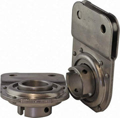 USDI - 1 Row, 5-7/64" OD, 1-1/4" Bore Diam, Round Open Conveyor Roller Bearing - 375 Lb Capacity, 550 Max RPM, with Flange, Steel with Steel Housing - Exact Tool & Supply