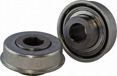 USDI - 1 Row, 2.265" OD, 11/16" Hex Double Shield Conveyor Roller Bearing - 1,500 Lb Capacity, 550 Max RPM, with Flange, Steel with Zinc Housing - Exact Tool & Supply