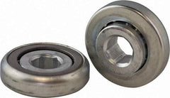 USDI - 1 Row, 2.321" OD, 11/16" Hex Open Conveyor Roller Bearing - 600 Lb Capacity, 550 Max RPM, Steel with Zinc Housing - Exact Tool & Supply