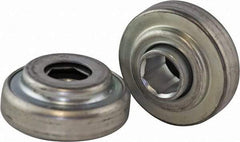 USDI - 1 Row, 2.321" OD, 11/16" Hex Open Conveyor Roller Bearing - 600 Lb Capacity, 550 Max RPM, Steel with Zinc Housing - Exact Tool & Supply
