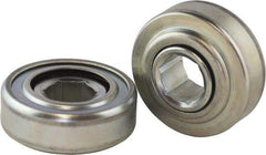USDI - 1 Row, 3-1/16" OD, 1" Hex Single Seal Conveyor Roller Bearing - 603 Lb Capacity, 550 Max RPM, Steel with Zinc Housing - Exact Tool & Supply