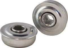 USDI - 1 Row, 1.53" OD, 7/16" Hex Double Seal Conveyor Roller Bearing - 145 Lb Capacity, 550 Max RPM, with Flange, Steel with Zinc Housing - Exact Tool & Supply