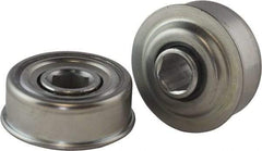 USDI - 1 Row, 2.265" OD, 5/8" Hex Single Seal Conveyor Roller Bearing - 425 Lb Capacity, 550 Max RPM, with Flange, Steel with Zinc Housing - Exact Tool & Supply