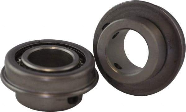 USDI - 1 Row, 1-3/4" OD, 3/4" Bore Diam, Round Open Conveyor Roller Bearing - 195 Lb Capacity, 550 Max RPM, with Flange, Steel with Steel Housing - Exact Tool & Supply