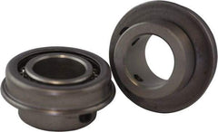 USDI - 1 Row, 1-3/4" OD, 3/4" Bore Diam, Round Open Conveyor Roller Bearing - 195 Lb Capacity, 550 Max RPM, with Flange, Steel with Steel Housing - Exact Tool & Supply