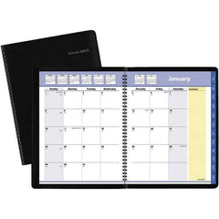 AT-A-GLANCE - 12 Sheet, 8-1/4 x 10-7/8", Monthly Planner - Black - Exact Tool & Supply