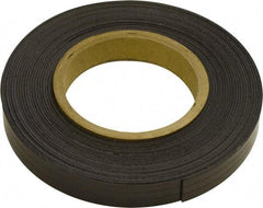 Mag-Mate - 300" Long x 1" Wide x 1/16" Thick Flexible Magnetic Strip - 12 Lb Max Pull Force, 6 Linear Ft/Lb Magnetic Pull Force, Plain Back, Dark Brown - Exact Tool & Supply