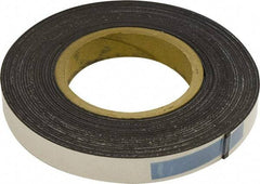 Mag-Mate - 300" Long x 1" Wide x 1/32" Thick Flexible Magnetic Strip - 8 Lb Max Pull Force, 4 Linear Ft/Lb Magnetic Pull Force, Adhesive Back, Dark Brown - Exact Tool & Supply