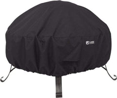 Classic Accessories - Polyester Fire Pit Protective Cover - 30" Diam x 12" High, Black - Exact Tool & Supply