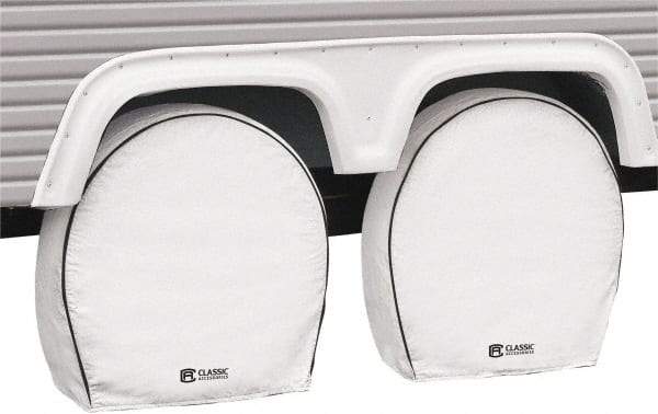 Classic Accessories - Polyvinyl Chloride RV Protective Cover - 26-3/4 to 29" Diam x 8-1/2" Wide, Snow White - Exact Tool & Supply