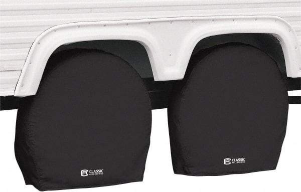 Classic Accessories - Polyvinyl Chloride RV Protective Cover - 29 to 31-3/4" Diam x 8-3/4" Wide, Black - Exact Tool & Supply