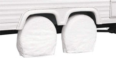 Classic Accessories - Polyvinyl Chloride RV Protective Cover - 40 to 42" Diam x 9-1/4" Wide, Snow White - Exact Tool & Supply