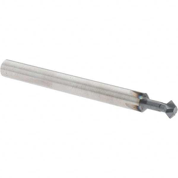 Accupro - 3/16° 3/16" Cut Diam, 0.093" Cut Width, 3/16" Shank, Solid Carbide Double-Angle Cutter - Exact Tool & Supply