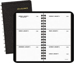 AT-A-GLANCE - 52 Sheet, 2-1/2 x 4-1/2", Weekly Planner - Black - Exact Tool & Supply