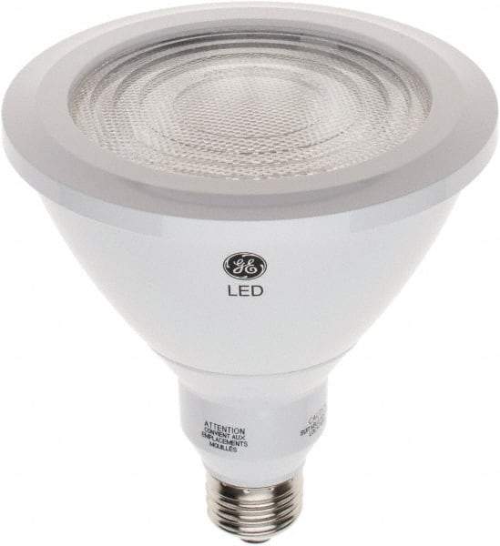 GE Lighting - 18 Watt LED Flood/Spot Medium Screw Lamp - 3,000°K Color Temp, 1,550 Lumens, 120 Volts, Dimmable, PAR38, 25,000 hr Avg Life - Exact Tool & Supply