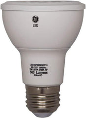 GE Lighting - 7 Watt LED Flood/Spot Medium Screw Lamp - 3,000°K Color Temp, 520 Lumens, 120 Volts, Dimmable, PAR20, 25,000 hr Avg Life - Exact Tool & Supply