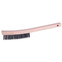 Vortec Pro Curved Handle Scratch Brush, Stainless Steel, 3 × 19 Rows - Exact Tool & Supply