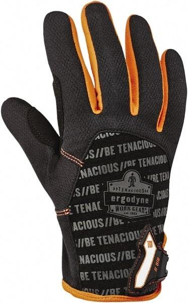 Ergodyne - Size XL (10) Polyester Blend Work Gloves - For Mechanic's & Lifting, Uncoated, Hook & Loop Cuff, Full Fingered, Black, Paired - Exact Tool & Supply