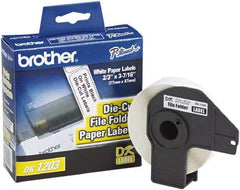 Brother - 0.66" Wide x 3.4" Long, White Paper File Folder Label - For PC Label Printers - Exact Tool & Supply