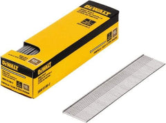 DeWALT - 18 Gauge 1" Long Brad Nails for Power Nailers - Steel, Bright Finish, Smooth Shank, Straight Stick Collation, Brad Head, Chisel Point - Exact Tool & Supply