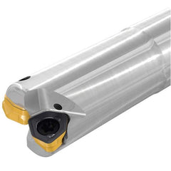 Iscar - Indexable High-Feed End Mills; Cutting Diameter (mm): 7.60 ; Maximum Depth of Cut (mm): 0.60 ; Shank Type: Cylindrical ; Shank Diameter (mm): 12.00 ; Number of Cutter Inserts: 3 ; Insert Style: FFT3 - Exact Tool & Supply