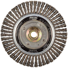 Norton - 6" OD, 5/8-11 Arbor Hole, Stringer Bead Carbon Wheel Brush - Exact Tool & Supply