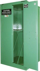 Securall Cabinets - 2 Door, Green Steel Standard Safety Cabinet for Flammable and Combustible Liquids - 67" High x 34" Wide x 34" Deep, Self Closing Door, 3 Point Key Lock, H Cylinder Capacity - Exact Tool & Supply
