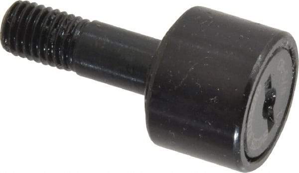 Accurate Bushing - 5/8" Roller Diam x 7/16" Width, 1/4" Stud Diam x 3/4" Length, Stud Cam Follower - Steel, 5/16" Thread Length, 1/4-28 Thread, 1-3/16" OAL, 1,320 Lb Dynamic Cap, 1,250 Lb Static Cap - Exact Tool & Supply