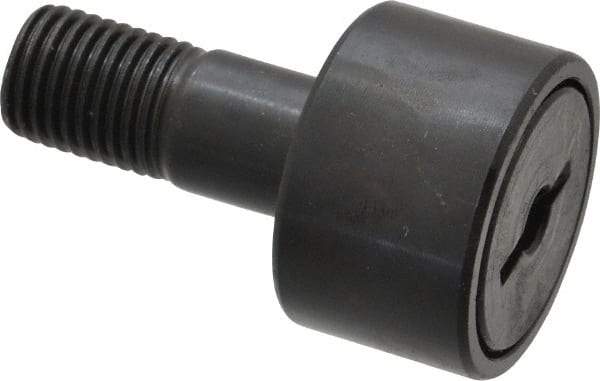 Accurate Bushing - 1" Roller Diam x 5/8" Width, 7/16" Stud Diam x 1" Length, Stud Cam Follower - Steel, 1/2" Thread Length, 7/16-20 Thread, 1-5/8" OAL, 3,030 Lb Dynamic Cap, 3,100 Lb Static Cap - Exact Tool & Supply