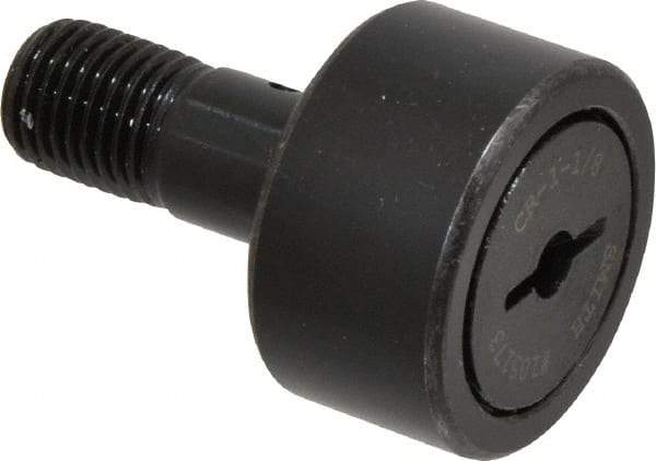 Accurate Bushing - 1-1/8" Roller Diam x 5/8" Width, 7/16" Stud Diam x 1" Length, Stud Cam Follower - Steel, 1/2" Thread Length, 7/16-20 Thread, 1-5/8" OAL, 3,030 Lb Dynamic Cap, 3,100 Lb Static Cap - Exact Tool & Supply