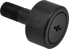 Accurate Bushing - 1-3/8" Roller Diam x 3/4" Width, 1/2" Stud Diam x 1-1/4" Length, Stud Cam Follower - Steel, 5/8" Thread Length, 1/2-20 Thread, 2" OAL, 4,470 Lb Dynamic Cap, 4,300 Lb Static Cap - Exact Tool & Supply