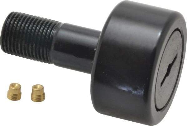 Accurate Bushing - 1-5/8" Roller Diam x 7/8" Width, 5/8" Stud Diam x 1-1/2" Length, Stud Cam Follower - Steel, 3/4" Thread Length, 5/8-18 Thread, 2-3/8" OAL, 5,560 Lb Dynamic Cap, 5,730 Lb Static Cap - Exact Tool & Supply