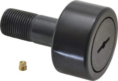 Accurate Bushing - 1-7/8" Roller Diam x 1" Width, 3/4" Stud Diam x 1-3/4" Length, Stud Cam Follower - Steel, 7/8" Thread Length, 3/4-16 Thread, 2-3/4" OAL, 7,870 Lb Dynamic Cap, 7,950 Lb Static Cap - Exact Tool & Supply