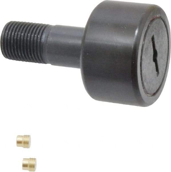 Accurate Bushing - 1-1/2" Roller Diam x 7/8" Width, 5/8" Stud Diam x 1-1/2" Length, Stud Cam Follower - Steel, 3/4" Thread Length, 5/8-18 Thread, 2-3/8" OAL, 5,560 Lb Dynamic Cap, 5,730 Lb Static Cap - Exact Tool & Supply