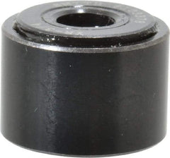 Accurate Bushing - 1/4" Bore, 3/4" Roller Diam x 1/2" Roller Width, Steel Yoke Cam Follower - 2,140 Lb Dynamic Load Capacity, 9/16" Overall Width - Exact Tool & Supply