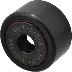 Accurate Bushing - 7/16" Bore, 1-1/2" Roller Diam x 7/8" Roller Width, Steel Yoke Cam Follower - 5,560 Lb Dynamic Load Capacity, 15/16" Overall Width - Exact Tool & Supply