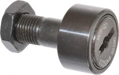 Accurate Bushing - 22mm Roller Diam x 12mm Width, 10mm Stud Diam x 23mm Length, Stud Cam Follower - Steel, 12mm Thread Length, M10x1 Thread, 36mm OAL, 5,700 N Dynamic Cap, 6,500 N Static Cap - Exact Tool & Supply