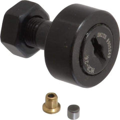 Accurate Bushing - 26mm Roller Diam x 12mm Width, 10mm Stud Diam x 23mm Length, Stud Cam Follower - Steel, 12mm Thread Length, M10x1 Thread, 36mm OAL, 5,700 N Dynamic Cap, 6,500 N Static Cap - Exact Tool & Supply