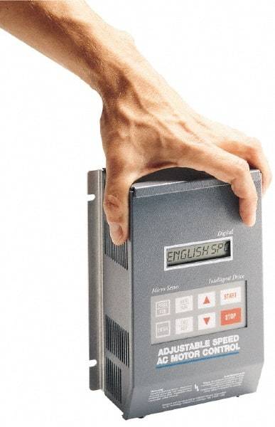 Leeson - 208/230 Volt, 2 hp, Frequency Drive, Inverter & Speed Control - 6.12" Wide x 5.12" Deep x 7-1/2" High - Exact Tool & Supply